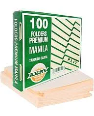 Folders Manilla 8.5x11 ABBY 100/1