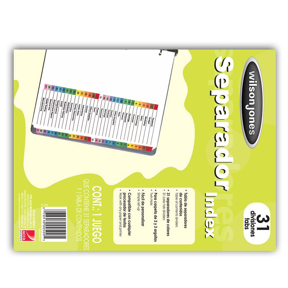 Separador Numérico 1-31 (Wilson Jones)